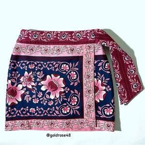 Farm Rio Ainika Charm Teal Overlapped skirt